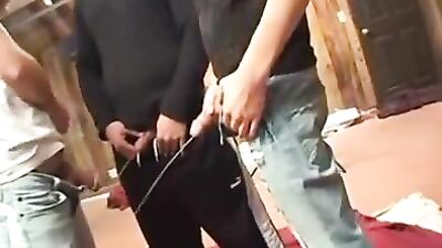 Gangbang Group Sex: 3 Boys Suck Fuck Piss Cum!