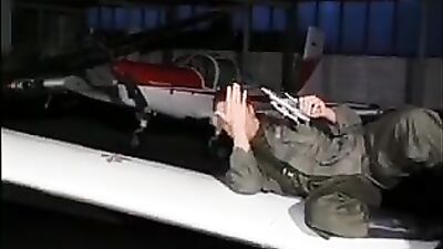 Fuck in the Hangar: Action-Packed Gay Porn Adventure!