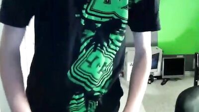 Young Blonde Twink Cums on Chair - Web-Cam