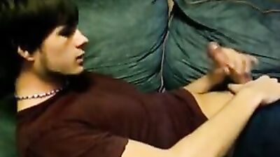 Cum self facial frenzy - Action-packed bareback menage à trois with cumshots galore!