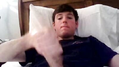 Jizz-Fueled College Cuties Huge Dick Explosion: Dude with huge cock strokes explodes