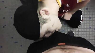 Bathroom Blowjobs: Amateur Buddies Sucking in the Stall!