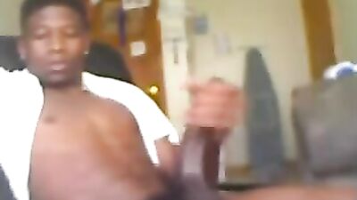 Black College Stud Jerking in Dorm Room - 10 Inches!