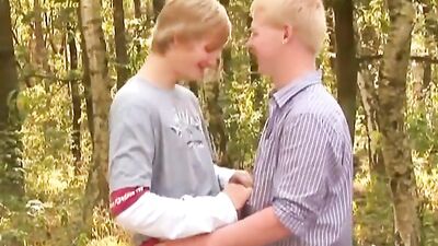 Forest Fury: Two Blonde Ex-Lovers Reunite for Hot Action!