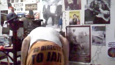 Gay Porn Strip and Cum in Bedroom - Web-Cam Action