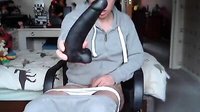 Boy Jakes Bedroom Adventure: Ass Play and Black Dildo Fun
