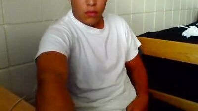 Gay Latino Thick Cock Jizzing in the Shower!