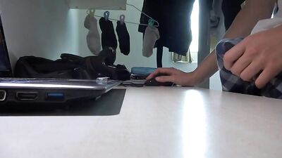 Jerk Off in Front of Computer - Amateur Gay Porn Video