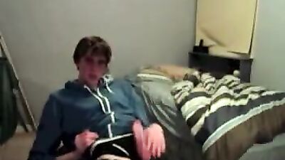 Teen Ejaculates in Blue Hoodie - Big Dick!