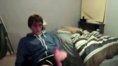 Teen Ejaculates in Blue Hoodie - Big Dick!