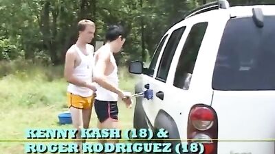 Car Washing Twinks: Hardcore Action!