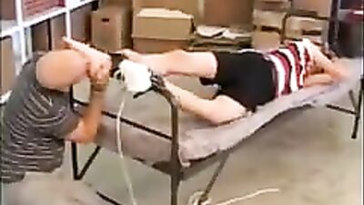 Worship tied sk8ers feet against his will