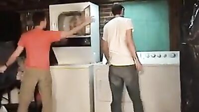Gay Twink Fuck Fest in the Laundry Room