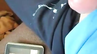 Teenage Webcam Cumshot - Trackies Stained!