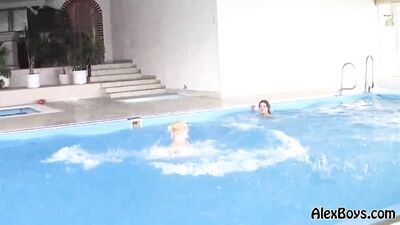 Cute Gay Boys in the Pool - Amateur Action!
