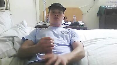 Young English Chav lad web-cam wanks and cums!