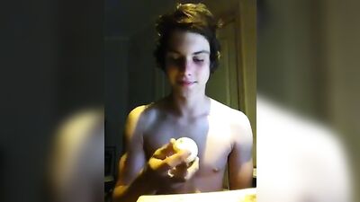 Cute Aussie eats an onion