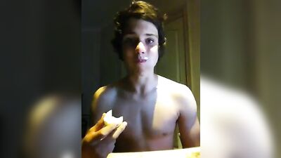 Cute Aussie eats an onion