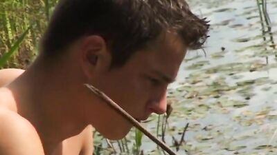 Camping Raw Frenzy: Two Bareback Blond Boys Cum Shots!
