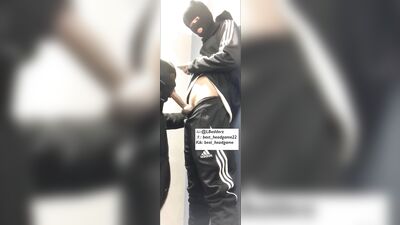 Young Masked Roadman Gets Sucked and Cums in the Mouth - Amateur Fetish Group Sex