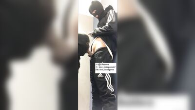 Young Masked Roadman Gets Sucked and Cums in the Mouth - Amateur Fetish Group Sex