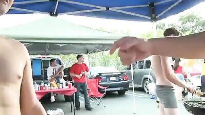 Gay Amateurs Sucking And Cumming At The BBQ Party!