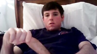 Web-Cam Masturbation Explosion: Dude with Huge Cock Strokes Again!