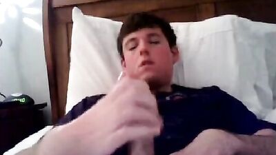 Web-Cam Masturbation Explosion: Dude with Huge Cock Strokes Again!