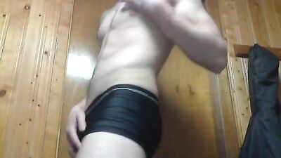 Young Muscle God Jacking Off And Flexing For The Camera!