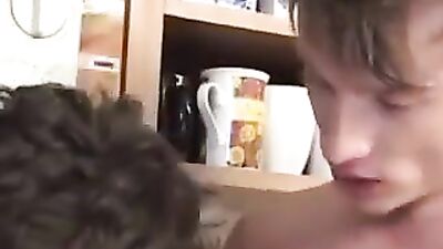 Gay stud gets huge facial