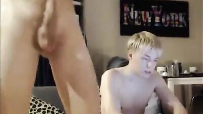 Blond Boys Web-Cam Pleasure Party with His Hunky BF