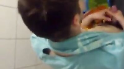 Tempting Toilet Spy: Cum Shots with Cute Boy Caught Masturbating