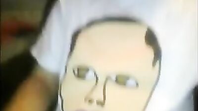 The same expression that his t shirt