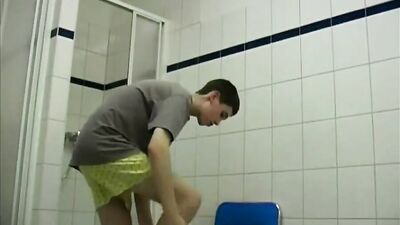 Trainboy showers at home