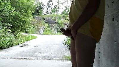 Fresh Air Fapping Twink - Outdoor Blowjob and Cumshot