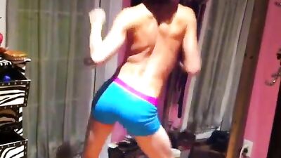 Twerking in Blue Boxer Briefs Returns: Hotness Personified!