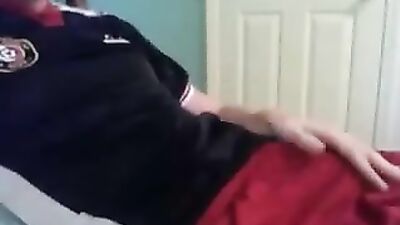 Slim Blonde Boy Stains His T-Shirt Again in More Cumming Action