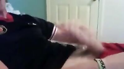 Slim Blonde Boy Stains His T-Shirt Again in More Cumming Action