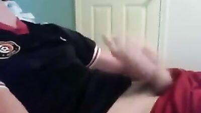 Slim Blonde Boy Stains His T-Shirt Again in More Cumming Action