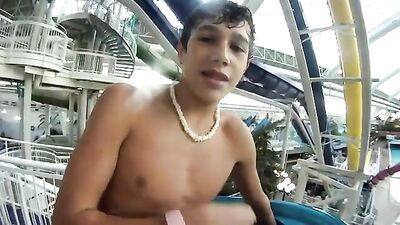 Waterslide Ride with Austin Mahone: Fun in the Toilet Bowl!