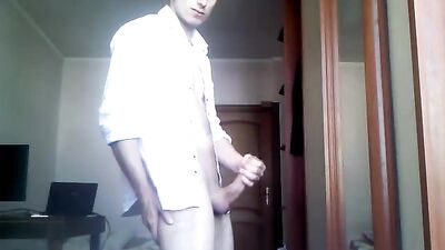 Jerking White Shirt: Gay Porn Solo Video