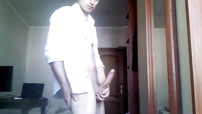 Jerking White Shirt: Gay Porn Solo Video