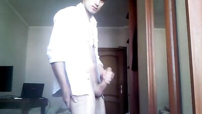 Jerking White Shirt: Gay Porn Solo Video