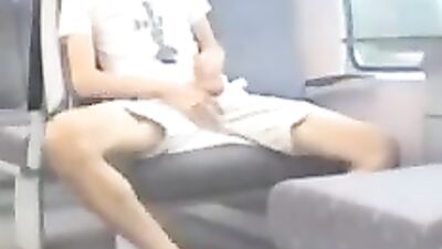 Gay Porn Train Jerk-Off: Amateur Men Get Off in Public