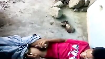 Jerking Behind the Wall - Amateur Boy Caught in Action!