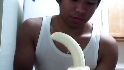 Asian Cutie Teases with Banana - Explosive Gay Porn Action!
