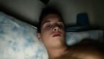 Web-Cam Muscular Italian Stud Cums on His Abs!