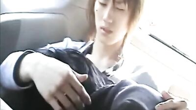 Japanese Car Sex: Horny Twink Gets Blown By His Friend On The Way To School!