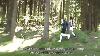 Wild Woods Fucking - Footballers Meet with their Secret Admirer!