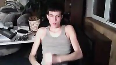 He Cums on His Shirt - Web-Cam Porn Explosion!